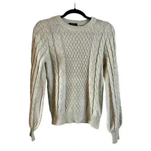 Halogen X Atlantic-Pacific Cable Fisherman Sweater Knit Sweater XS